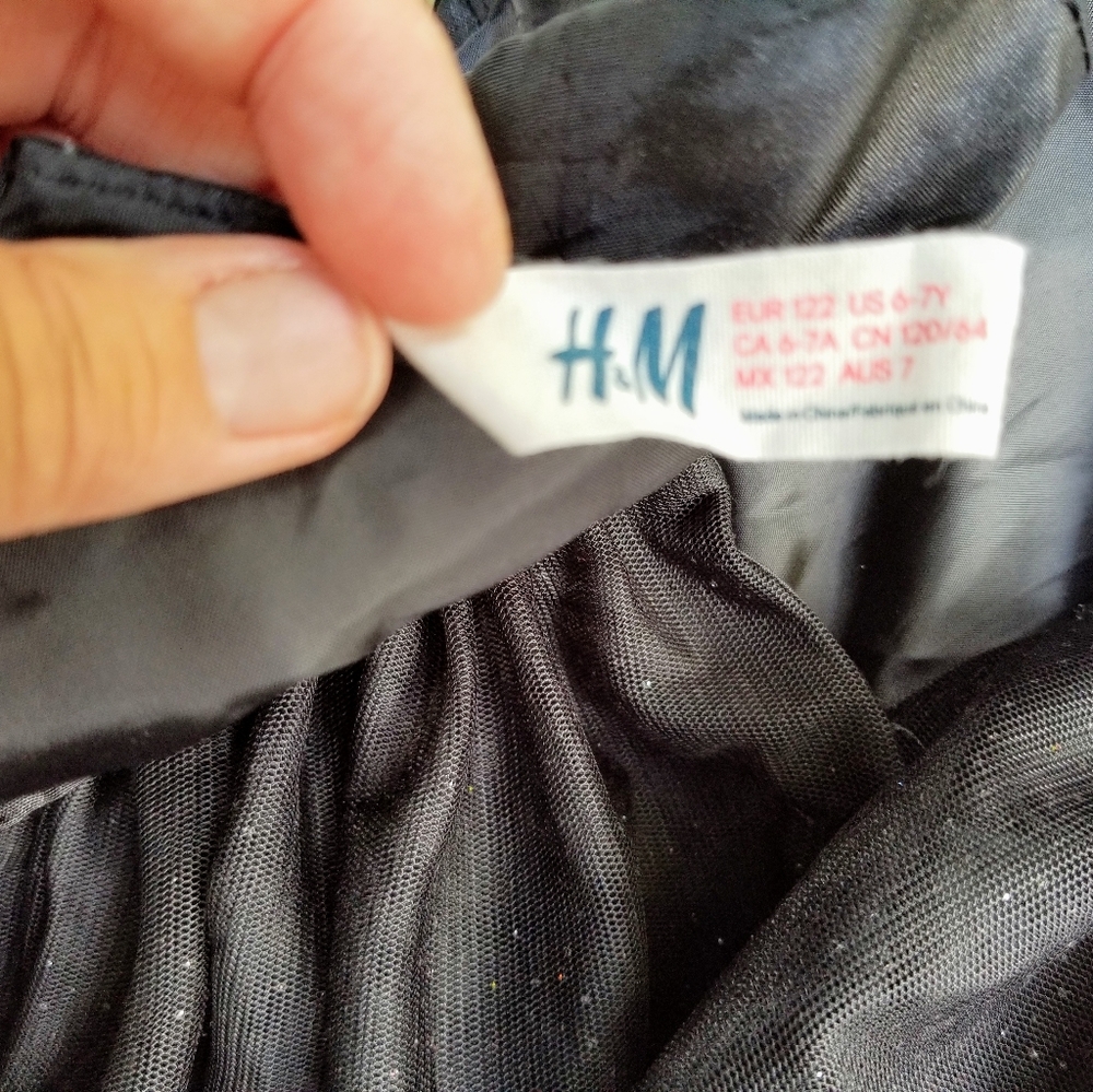 NWOT H&M Black Sleeveless Sparkle Tulle Skirt 6-7 - Picture 4 of 6